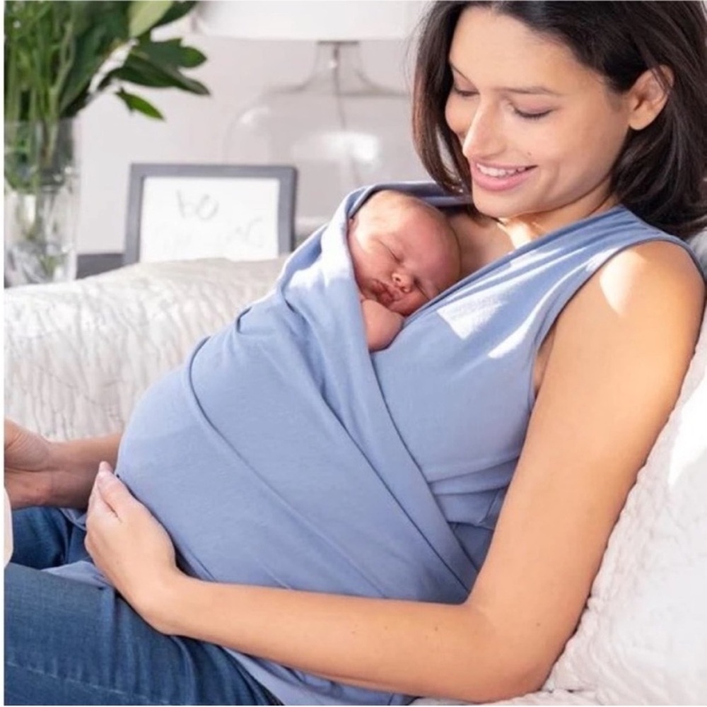 Seraphine Blue Maternity Wrap Top